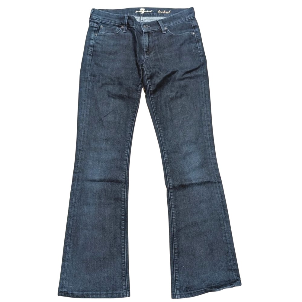 7 For All Mankind Womens 26 Bootcut‎ Flap Pocket Jeans Designer Denim Dark Wash